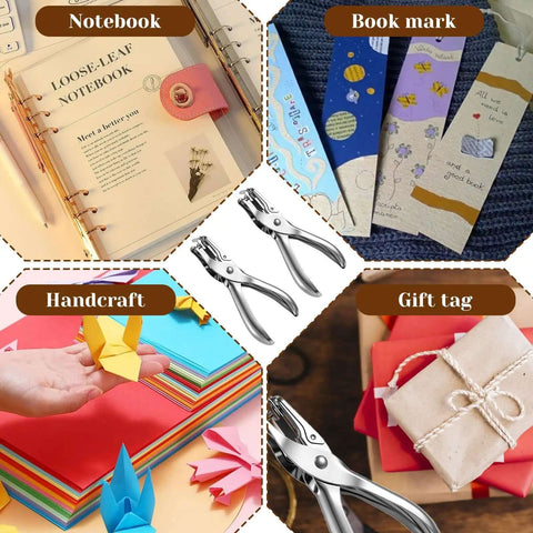 Twenty Piece Metal Handheld Single Hole Punch Set One Quarter Inch Eight Sheet Capacity Circle Paper Punch Tool Handy For Crafts