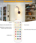 MATAMEYE Battery Operated Wall Sconce Set of 2, Dark Chocolate Wall Light with remote control for adjusting brightness and color.
