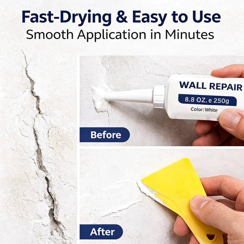 Fast Dry Wall Patch Kit With Scraper Quick Drying Mending Paste For Holes And Cracks DIY Drywall Repair Set 2x250g Paste Tools