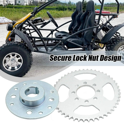 Go Kart Rear Sprocket Kit With 48 Tooth Sprocket, 8 Hole Hub, secure lock nut design, compatible with Predator 212cc