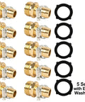 Awesome 5 Set Garden Hose Repair Kit With Heavy Duty Aluminum Fittings And Rust Proof Clamps For Quick Fix Of Leaky Water Hoses, Sprinklers And Outdoor Faucets To Keep Your Lawn Looking Gnarly All Season Long. 5 hose repair sets with brass fittings, clamps, and washers