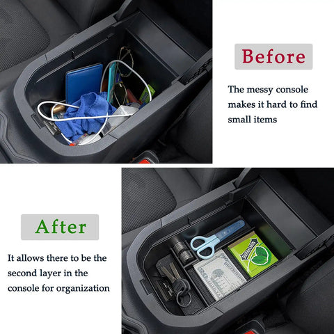 RAV4 Center Console Tray Organizer For All 2019 2020 2021 2022 2023 2024 2025 Models And 2021 2024 RAV4 Prime before and after usage