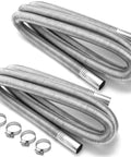 Two 78 Inch Stainless Steel Flexible Exhaust Pipes Kit With Hose Clamps 1 Inch Inner Diameter Two Pcs Built To Last Beefy