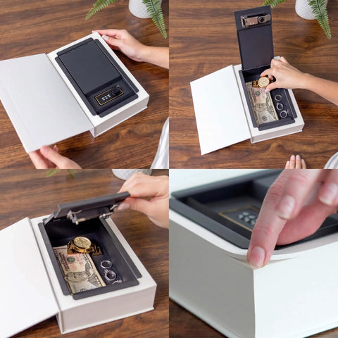Gothic Fantasy Book Safe With Real Pages And Combo Lock Box, featuring a combo lock and hidden storage for valuables.