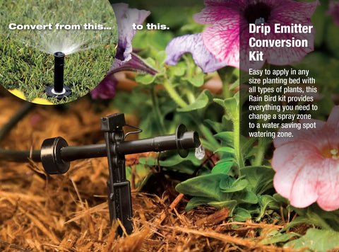 Drip Irrigation Conversion Kit For 1800 Series Pop Up Sprinklers To 6 Drip Emitters With 1/4 Inch Tubing in flower bed