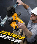 Cordless Portable Band Saw With Two And A Half Inch Cutting Capacity, 20V Brushless Power Works With 20V Batteries Not Included