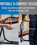 Beefy Steel Cable Caddy For Reels Up To 20 Inches In Diameter And 100 Lb Capacity showcased for portability and compact design.