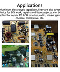 Applications of Must Have 460 Piece Capacitor Assortment Kit With 24 Values, circuit boards showing capacitors in use