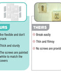 Comparison of Double Light Switch Wall Plate Set Four Pack White Two Gang Cover Plates With Sixteen Screws vs flimsy plates