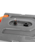 Rhino RV Tote Tank Gauge For Spill Free Filling And Dumping No Mess Easy Install Attaches To Standard Garden Hose on gray tote tank