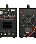 Front and back of 3-In-1 50 Amp Plasma Cutter, 200 Amp TIG Welder And 200 Amp Stick Welder, Workhorse Welding And Cutting Combo CT-520D