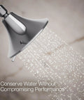 Forte Three-Function Showerhead with full coverage spray, corrosion-resistant polished chrome finish, 1.75 GPM flow