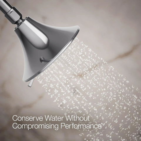 Forte Three-Function Showerhead with full coverage spray, corrosion-resistant polished chrome finish, 1.75 GPM flow