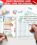 21 In 1 All In One Home Water Testing Kit With 120 Strips And 4 Bacteria Tests For Tap And Well Water Easy To Read Results For Hardness Lead Iron Fluoride pH Copper And More shown with color charts and record sheet.