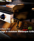 Side view of outdoor barbeque grill with Built Tough L Shaped Furniture Leveling Feet With Adjustable Height Up To 3.5 Inches