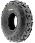 All Terrain ATV Tires 18x7-7 Set Of 2 Tubeless 4 Ply With Directional V Knobby Tread A007 for off-road use