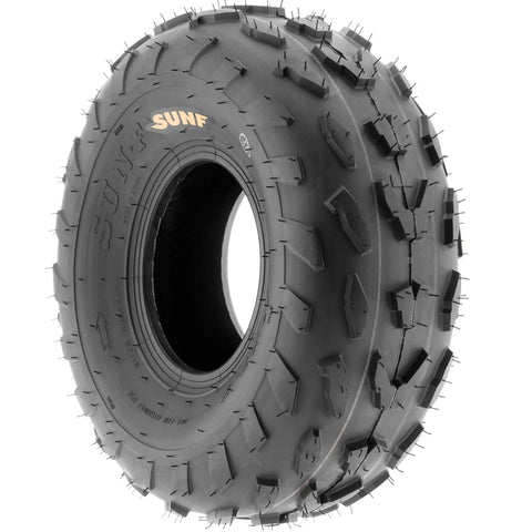 All Terrain ATV Tires 18x7-7 Set Of 2 Tubeless 4 Ply With Directional V Knobby Tread A007 for off-road use