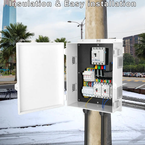 Rugged Outdoor Electrical Junction Box With Vented Design For Heat Dissipation ABS Plastic Project Enclosure mounted on pole