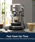 Barista Worthy Home Espresso Machine With Milk Frother, 15 Bar Pump, Italian Stainless Steel Design on kitchen counter