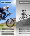 Brushless Electric Bicycle Controller Kit 36V And 48V 750-1200W With FOC Sine Wave For Ultra Quiet, Ultra Smooth Ride, Effortless City Commute, Weekend Cruisin, And Quick Performance Upgrades on mountain bike before and after conversion