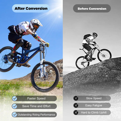 Brushless Electric Bicycle Controller Kit 36V And 48V 750-1200W With FOC Sine Wave For Ultra Quiet, Ultra Smooth Ride, Effortless City Commute, Weekend Cruisin, And Quick Performance Upgrades on mountain bike before and after conversion