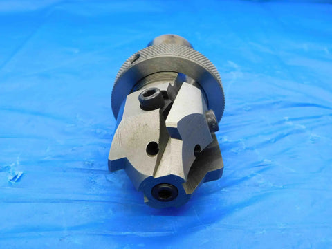 Genesee Hollow Mill With Fresh Blades For Precision Milling, Indexable Cutter, USA Made, DET 6 22T1614, metalworking tool on blue surface