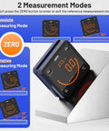 Built Tough Digital Angle Gauge And Bevel Finder With Rock Solid Magnetic Base and Bright Backlit Screen showing measurement modes.