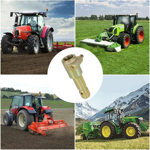 Tough Built Pto Extender For Tractor 1-3/8 Inch 6 Spline Female To Male Quick Connect Adapter showcased with tractors.