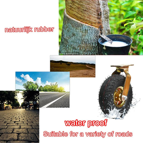 Rugged Hardcore Heavy Duty Swivel Caster Set Of Two Built Tough Pneumatic Rubber Wheels with waterproof design for varied roads.
