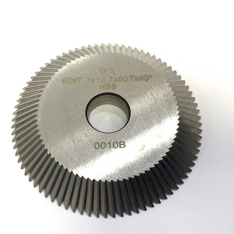 Pro Grade HSS Cutter 0010B 60x7.3x12.7 80 Teeth For Wenxing Key Cutting Machines close-up view