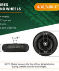 10 Inch Solid Heavy Duty Rubber Dolly Tire Wheels With 5 By 8 Inch Axle dimensions and specifications shown on chart