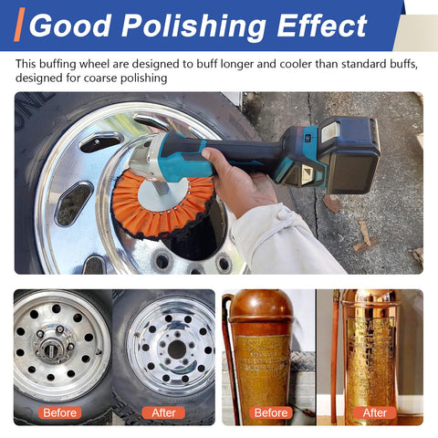 8 Inch Non-Woven Satin Buffing Wheel With 5/8 Inch Arbor For Angle Grinders polishing car wheel rim