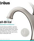 Arlo Single Handle Basin Bathroom Faucet With Lift Rod Drain And Deck Plate Spot Free All-Brite Stainless Steel Finish