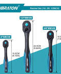 Beefy Three Piece Ratchet Set With One Quarter Inch Drive Three Eighth Inch Drive And One Half Inch Drive Quick Release Head