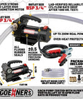 No Fuss 12V DC Fuel Transfer Pump 15 GPM Self Priming Diesel Pump Kit with copper motor, hoses, and dripless nozzle.