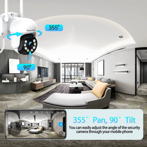 Get Awesome Protection With This 4MP Wifi Outdoor PTZ Security Camera Featuring 360 Degree Pan Tilt Super Clear Quad HD Video 8X Zoom Adjustable Siren And Spotlights Smart Motion Detection And Custom Zones