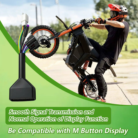 Ebike Controller Main Line Wire Harness Assembly for Tuttio Soleil01 with M Button Display and dirt bike in background