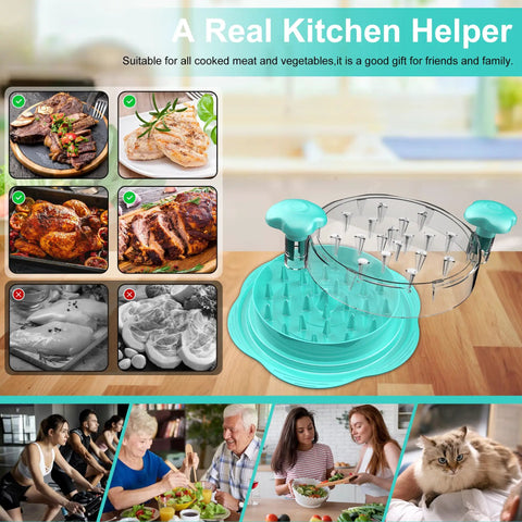 Twist Chicken Shredder Tool Large Meat Shredder With Brush And Fork Mint Green Easy Shredding For Pulled Chicken Barbecue Quick Prep Kitchen Gadget Must Have
