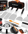27 Piece Flat Top Grill Accessory Kit For Blackstone Outdoor Griddle Grillin Essentials with tools and accessories displayed