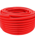 Durable HDPE Non-Split Corrugated Wire Loom Tubing In Red 1 Inch Diameter By 100 Feet Heavy Duty Cable Protection