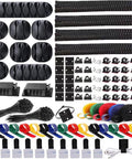 Ultimate Cable Management Kit For Desk And TV Setup With 4 Cable Sleeves 35 Clips 11 Cord Holders 20 Roll Organizer Straps