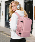 Women Travel Backpack Your Go To Airline Approved Carry On Waterproof Hiking Bag With 16 Inch Laptop Compartment and Overnight Pink