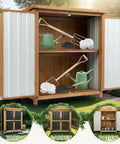 Tough As Nails Built To Last Outdoor Storage Cabinet Waterproof Weatherproof Wood And Metal Shed With Lockable Doors Open
