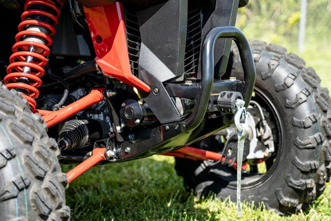 UTV Winch Mounting Plate For Honda Talon 2019 To 2021 Black Beefy Heavy Duty Thick Steel Off Road Recovery Ready Mounting Solution