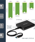 Dual Slot M.2 Sata Raid Enclosure Usb 3.1 10Gbps External Drive Holder dimensions and compatibility information.