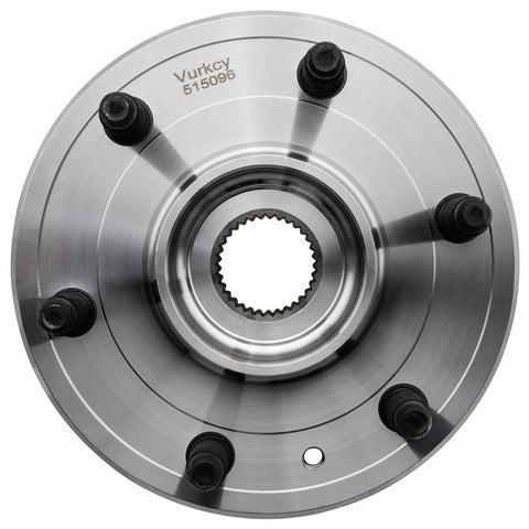Front view of Front Wheel Bearing Hub Assembly 515096 for 2007 to 2014 Escalade ESV AWD with 6 lugs and ABS sensor replacement