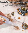 One Component Cyanoacrylate Silicone Glue 20g with a precise nozzle applying glue to delicate jewelry surface.
