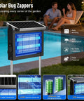 Beast Outdoor Mosquito Zapper With 4500V Electric Grid And USB C Rechargeable Battery LED Insect Killer by a pool