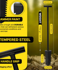 Heavy Duty Metal Detecting Shovel Tool With Double Serrated Edge Digger with measurements and features highlighted.