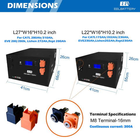 Kickstart Your Homestead Setup With This Rugged 48V 16S Lifepo4 Server Rack Battery Box Housing A Built In 150A Bluetooth Bms Perfect For Diy Rv Solar And Backup Power Projects. Dimensions of 48V battery boxes.